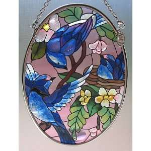  Amia Bluebirds Oval Suncatcher 