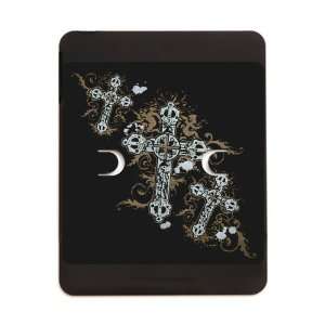  iPad 5 in 1 Case Matte Black Goth Crosses 