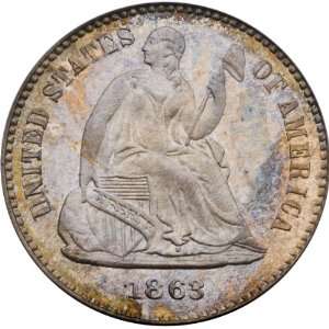  1863 H10C PCGS PR64 CAC Seated Liberty Half Dime Legend 