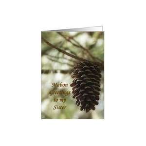  Mabon Greetings Sister ~ Pinecone Card Health & Personal 