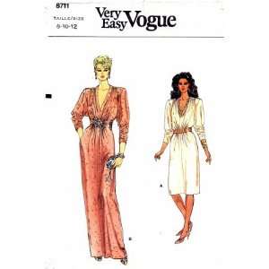  Vogue 8711 Vintage Sewing Pattern Misses Evening Dress 