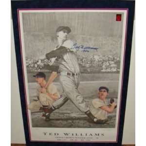   Ted Williams SIGNED Framed 1942 Triple Crown Print