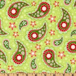 44 Wide Sugar & Spice Paisley Lime Fabric By The Yard 