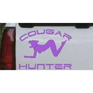 Purple 14in X 10.6in    Cougar Hunter Funny Car Window Wall Laptop 