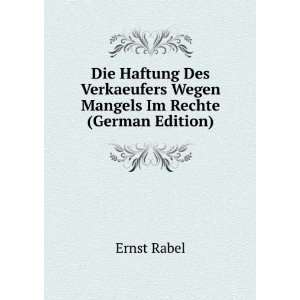   Wegen Mangels Im Rechte (German Edition) Ernst Rabel Books