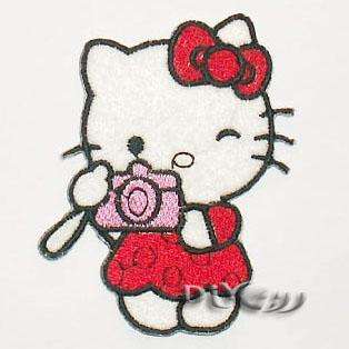 HELLO KITTY Photographer Embroidered Patch Applique  