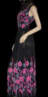 NEW Sexy Ladies Boho Floral Print Long Maxi Dress S M  