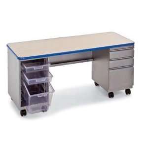 Smith System 26171 Cascade Teacher Desk Double Tote Cabinet (67 W x 