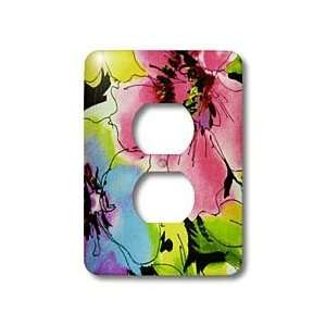  Florene Abstract Floral   Vividly Fuchsia   Light Switch 