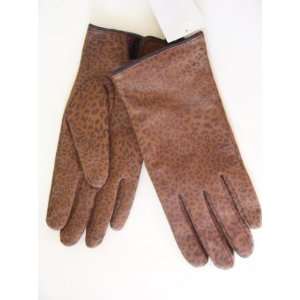 Etienne Aigner Animal Print Leather Gloves