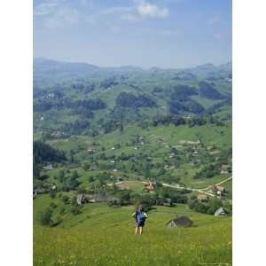  View Over Carpathian Village of Magura, Transylvania, Romania 