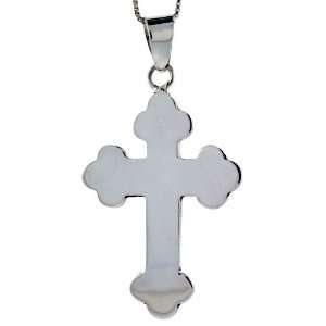  Sterling Silver Eastern Orthodox Cross Pendant, 1 7/8 in 