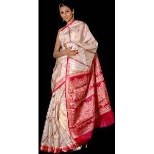   Sari with Chunri Print and Woven Anchal   Pure Silk 