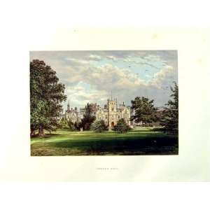  1880 PRESTON HALL AYLESFORD KENT BRASSEY COLOUR PRINT 