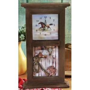  Western Shadow Box Clock By Collections Etc