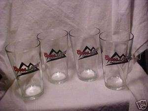 COORS LIGHT BEER SILVER BULLET & BLACK MTNS. PINT GLASSES (4)  