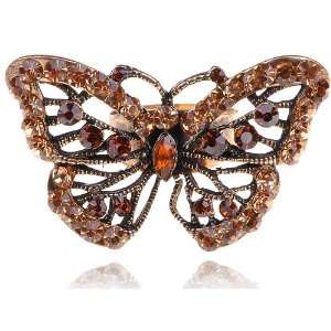   Vintage Inspired Crystal Rhinestone Butterfly Adjustable Ring Jewelry