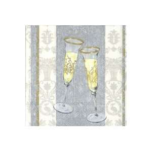  Sparkle and Fizz Silver Lunch Napkins