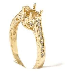  Vintage .20CT Semi Mount Engagement Ring Setting Gold 