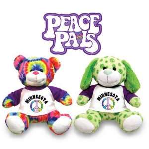   Minnesota Peace Pals green PUPPY or tie dyed TEDDY bear Toys & Games