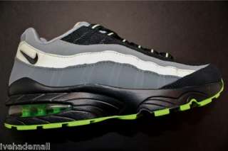 Nike Air Max 95 Sz 7 Y GS Glow In The Dark Black Electric Green 307565 