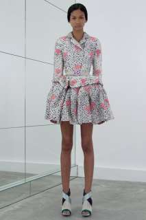 Balenciaga Voluminous Hem Flirty Floral Embroidered Jacket  