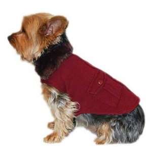  Anima Red Fur Collar Dog Jacket, X Small