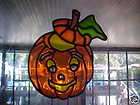 Pumpkin Jack O Lantern Halloween Stained Glass Cling