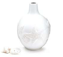 Beach Theme Home Decor   Sanibel Sands Decorative Seashell Flower Vase 