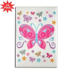  Rectangle Magnet (10 Pack) Pretty Butterflies And Flowers 