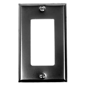 AW9BP   Ground Fault (GFI) Wall Switch Plate   Smooth Black Iron Steel