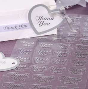 47pc Silver Clear Thank you Wedding/Shower Stickers VL  