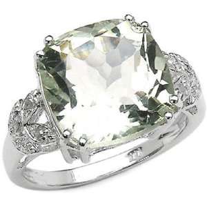  Paris Jewelry 6 Carat Silver Green Amethyst and Diamond Ring Paris 