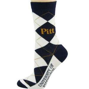 Pittsburgh Panthers White Navy Blue Argyle Socks  Sports 
