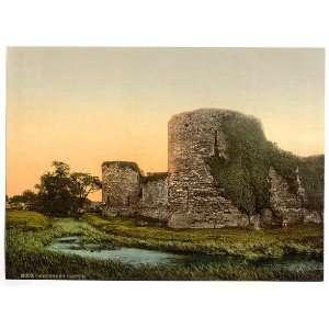   Print Victorian Photochrom Pevensey Castle
