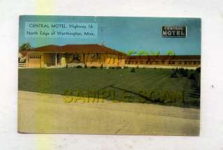 Central Motel Highway 16 North Edge Worthington MINNESOTA *Al & Edna 