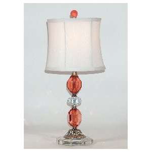  Vintage Styled Light Red & Clear Accent Table Lamp