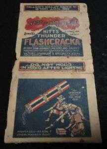 1926 Vintage Firecracker Box Label HITTS FLASHCRACKA  