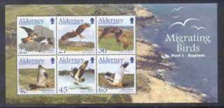 Alderney Sc 190a 2002 migrating birds stamp sheet mint NH  