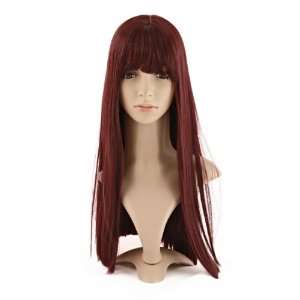  6sense Synthetic Fashion Long Straight Style Wine Red Wig Beauty