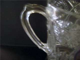 ANTIQUE 19TH C EAPG PATTERN PRESSED GLASS PITCHER 7 1/4 TALL  