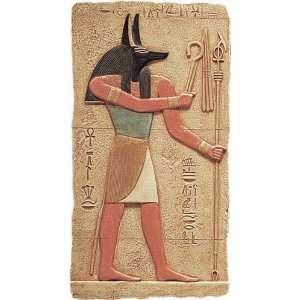  Anubis Standing with Crook and Flail Egyptian Relief 