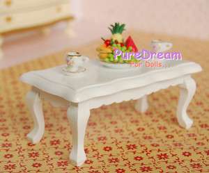  Table tea table white 1/12 Miniature Furniture Victorian off  