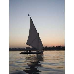  Felucca, Sunset, River Nile, Luxor, Egypt, North Africa, Africa 