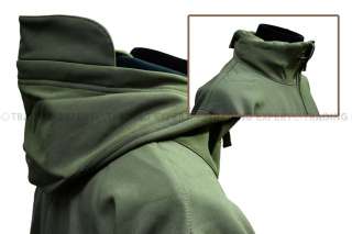 TAD Green Waterproof Zipper Windbreaker Fleece Jacket 01575  