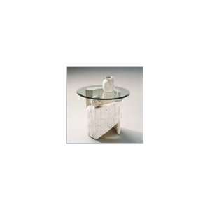  Magnussen Ponte Vedra Round End Table with Glass Top 