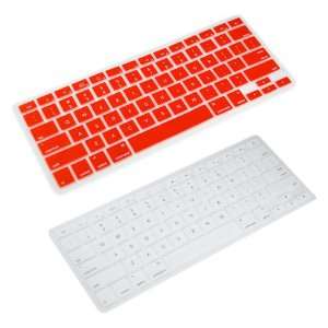   Keyboard Cover Case Skin for Apple MacBook 2G Air/Pro (White / Red