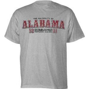 Alabama Crimson Tide Grey Established Date Cube T Shirt 