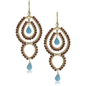  Flying Lizard Designs Goldstone and Turquoise Drop 