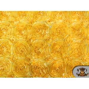  Rosette Satin Fabric Yellow / 54 Wide / Sold By the Yard 